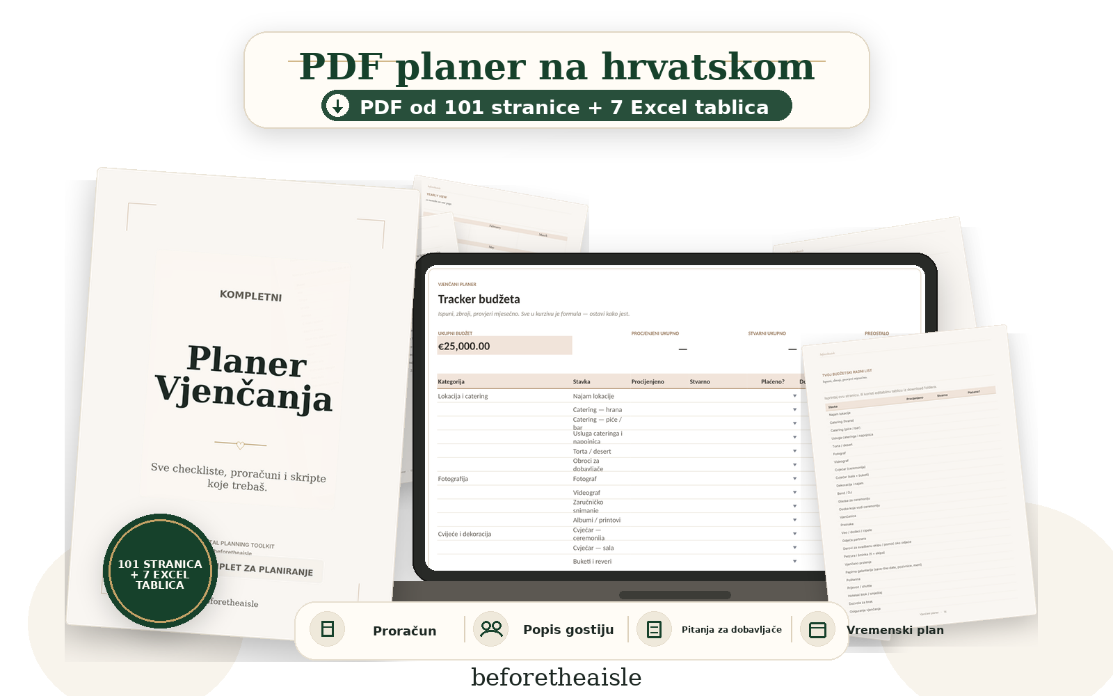 Hrvatski planer vjenčanja PDF i Excel tablice