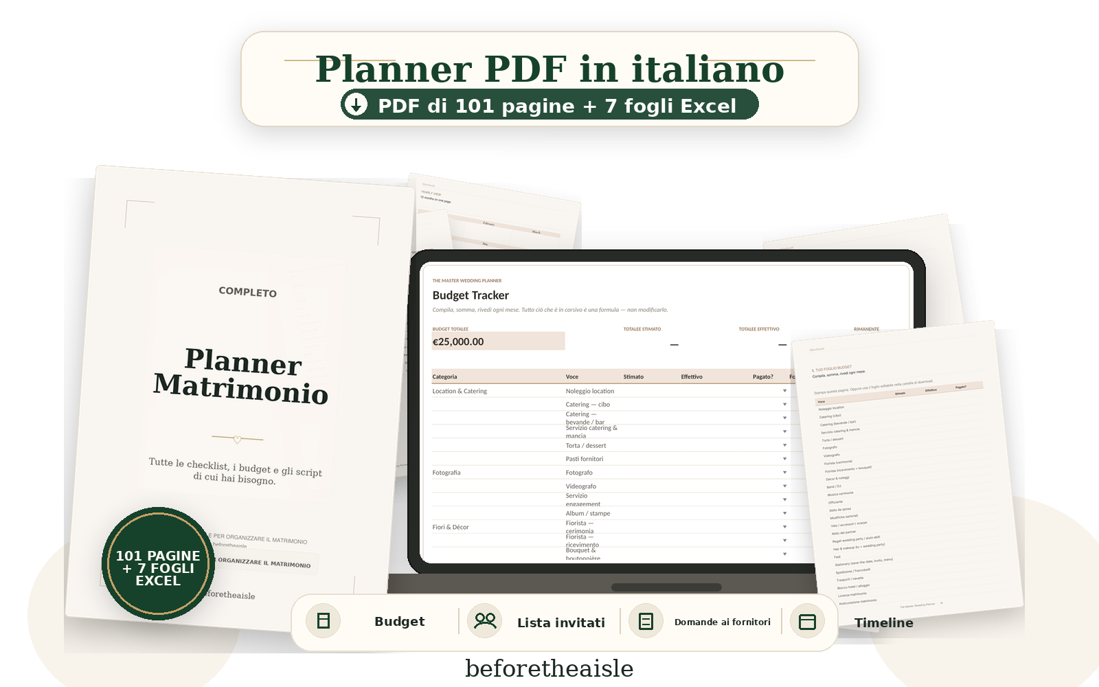 Planner matrimonio PDF in italiano e fogli Excel